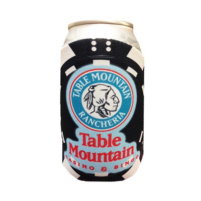 Premium Full Color Dye Sublimation Collapsible Foam Poker Chip Black Coolie