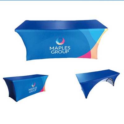 8' Open Back Stretch Table Cover 230GSM Full Color Dye Sublimation