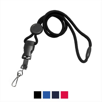 1/4" Polyester Lanyard with Round Slider and Quick Release (J-Hook)