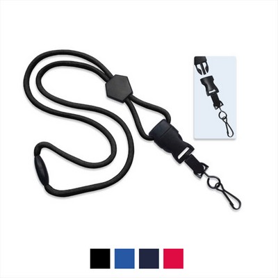 1/4" Polyester Lanyard with Diamond Slider and Quick Release (Plastic J-Hook)