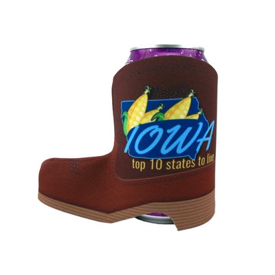 USA Made Dye Sub Cowboy Boot Shaped Cooler
