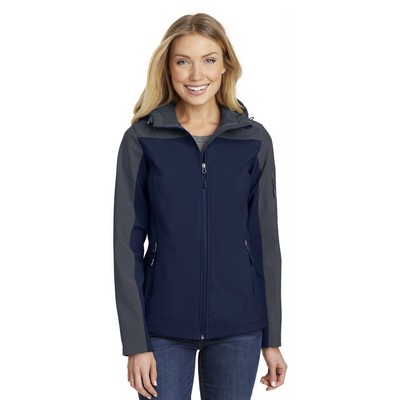 Port Authority® Women's Hooded Core Soft Shell Jacket.