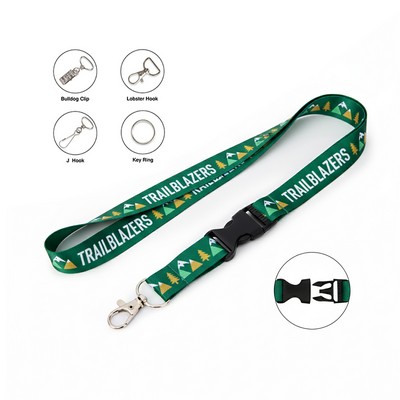 3/4'' Full Color Dye Sublimated Lanyards W/Plastic Buckle