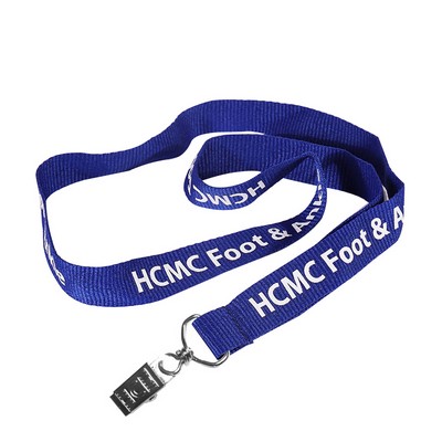 3/4" Polyester Lanyards With Bulldog Clip